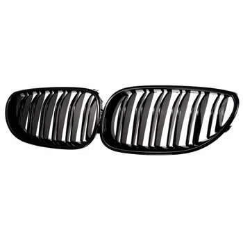 

1 Pair Front Grilles Bright Black Double Line Grill For BMW E92/E93 2006-2009 Practical Car Decor Accessories