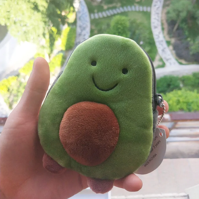 New Anime Cartoon Black Cat Frog Duck Green Dinosaur Elephant Bear Squirrel Plush Purse Wallet Small Key Card Changes Coin Bag (5)