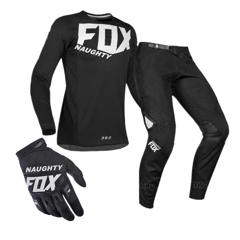 Naughty Fox PRIX 180 мотоциклетные комплекты для верховой езды MX XC штаны перчатки Qiuck-сухой MTB Джерси перчатки велосипедные костюмы мото комбо