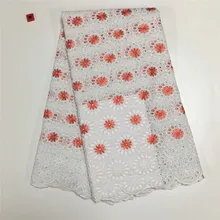 Швейцарская вуаль кружевная вышитая африканская кружевная ткань с камнями/бисерная швейцарская вуаль хлопчатобумажная кружевная ткань для одежды 12L090503