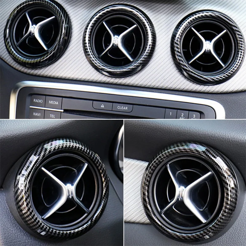 Для Mercedes Benz a B CLA GLA класс W176 W246 W117 X156 приборная панель вентиляционное отверстие декоративная накладка наклейки для стайлинга автомобилей