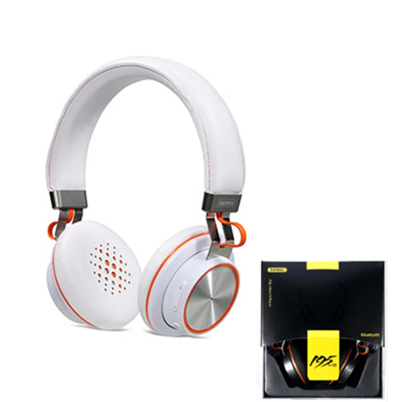 White 195HB Bluetooth наушники стерео Hands Free Беспроводная гарнитура наушники с 3,5 мм разъем микрофон беспроводной+ проводные наушники - Цвет: White