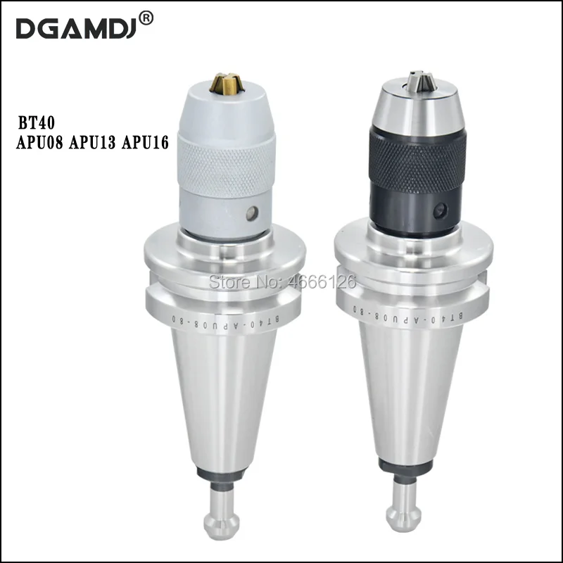 

1pcs BT40 tool holder APU08 APU13 APU16 self-tightening drill chuck with pull stud,used for machine spindle milling and drilling