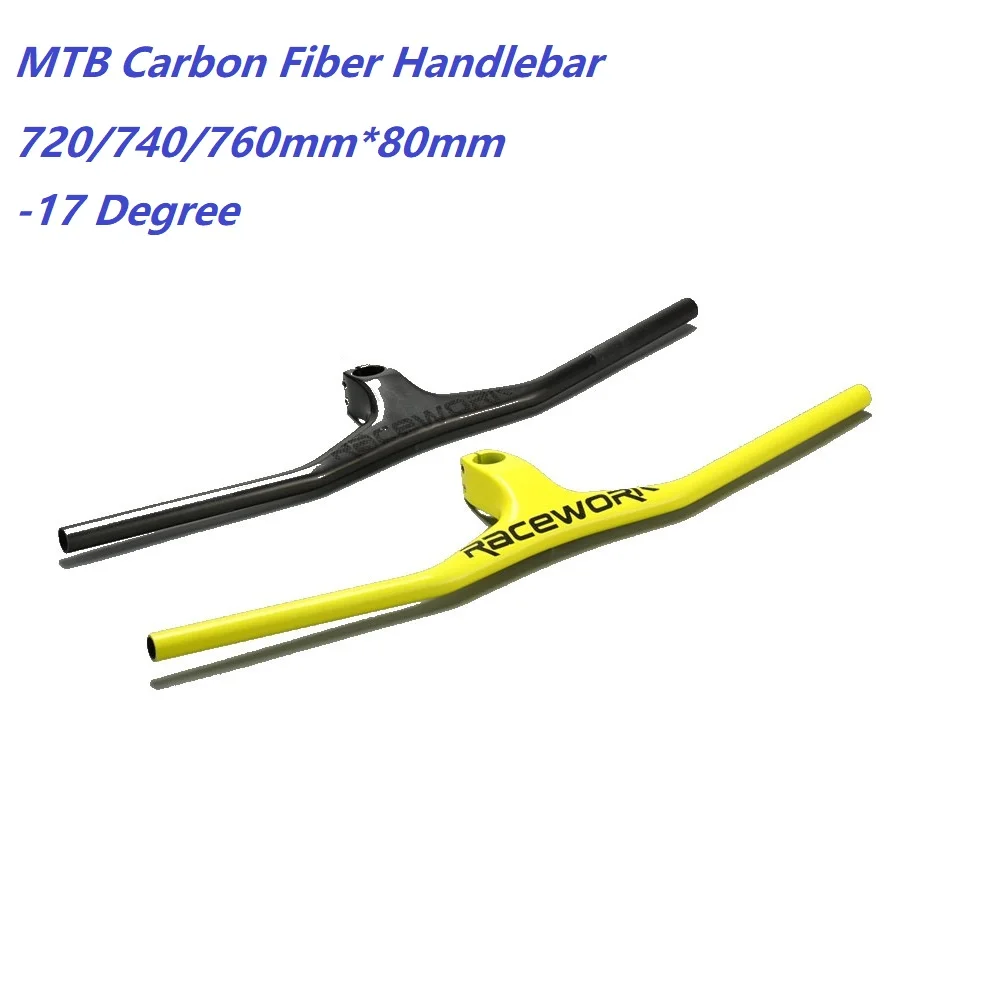 

Carbon Fiber MTB Bicycle Handlebar One-shaped Integrated Handlebar With Stem UD Matte Carbon DH Mountain Bike Handlebar