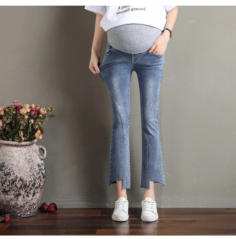 apoio abdominal jeans maternal