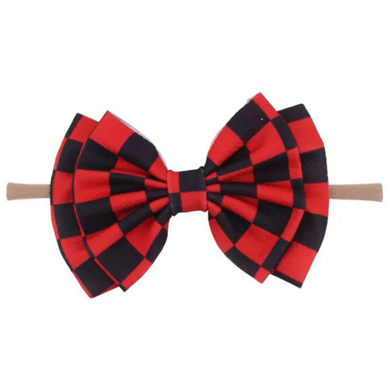 10pcs/lot Double Layer Hair Bows Elastic Nylon Headband Halloween Leopard Fruit Printed Nylon Hair Band Girls Hair Accessories - Цвет: 19