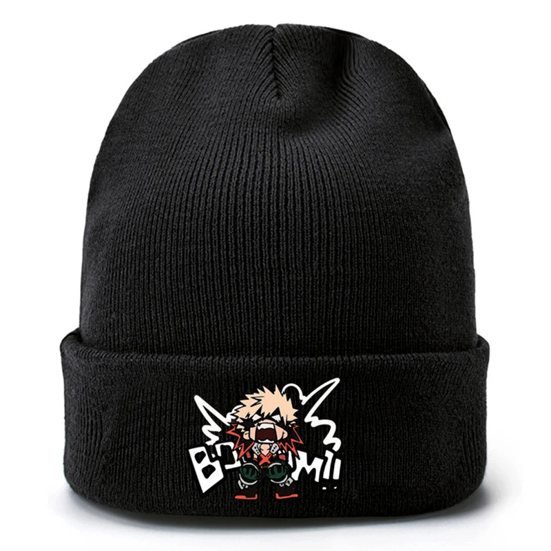 Anime Boku no Hero Academia Bakugou Katsuki Knitted Cap Hip-Hop Warm Cosplay Hat Unisex