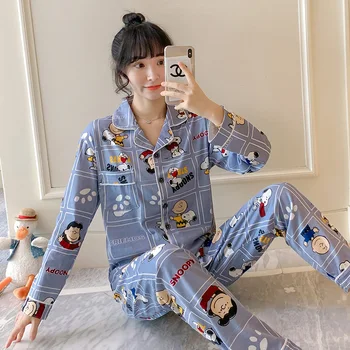 

Women Flamingo Cotton Pajamas Set 2 Pieces Sleepwear Soft Long Sleeves Women Spring Summer Autumn Casual Homewear