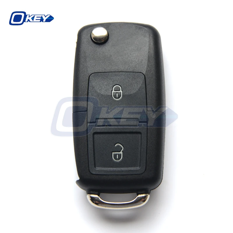 

Okey 2 Buttons Flip Remote Car Key Fob For VOLKSWAGEN VW Golf 4 5 Passat b5 b6 polo Touran 434MHz ID48 Chip 1J0 959 753 AG