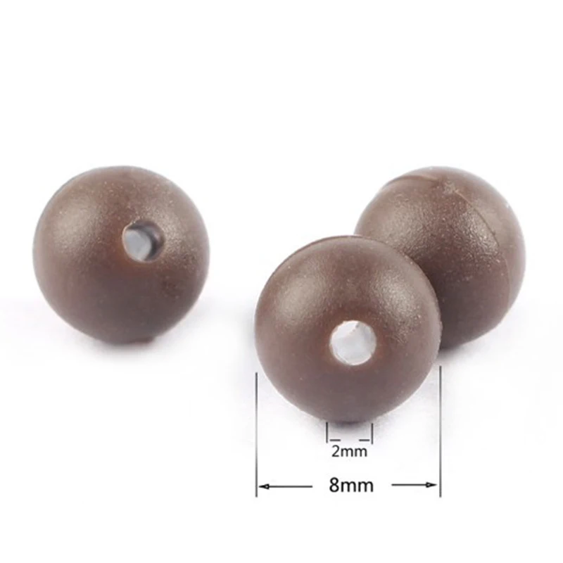 

50x 8mm 2mm Round Soft Rubber Beads Carp Fishing Beans Rig Accessory Set