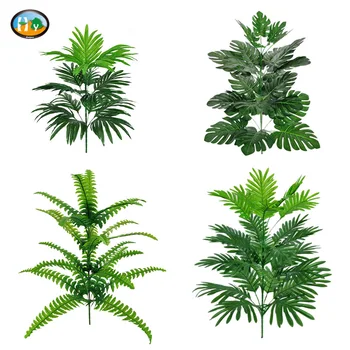 

Hui Rhyme Simulated Leaves Green Vegetation Potted Plant Monstera Bundle of kui ye Persian Grass Engineering Exhibition