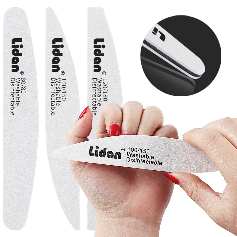 

1 Pc Double Sided Nail Files Nail buffer Half-Moon-Shaped Block Sponge Grit Sanding Pedicure Manicure Nail Art Beauty Tools