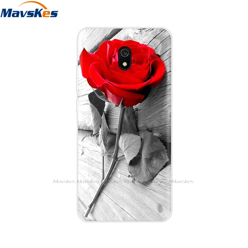 Силиконовый чехол для телефона для Xiaomi Redmi 8A, чехол, Прозрачная мягкая задняя крышка из ТПУ, 360 Защитный чехол с цветочным рисунком животных - Цвет: 23