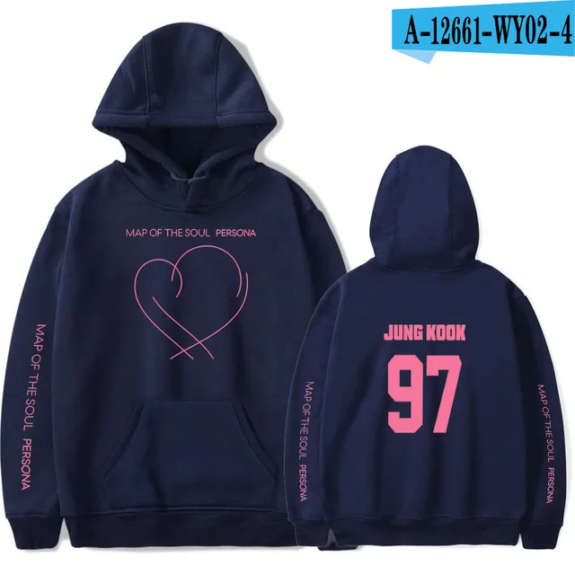 JIMIN J-HOPE Jeong KOOK SUGA overszied толстовка с капюшоном Женская/Мужская Новая kpop альбом соул карта печать bangtan мальчики уличная одежда - Цвет: 16