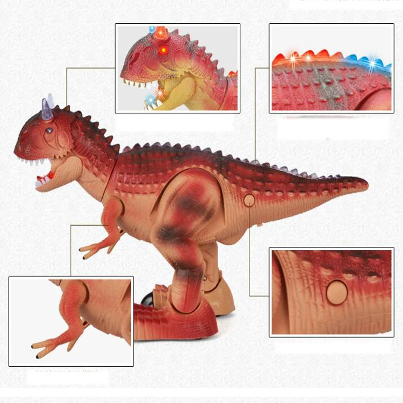 Remote Control Dinosaur Model Toy Hornhorn Electric Intelligent Remote Control Will Walk Story Machine Simulation Animal Toy