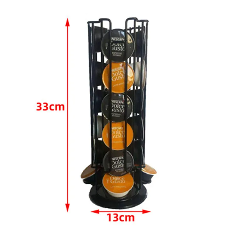  2020 Rotatable Coffee Pod Holder Iron Chrome Plating Display Capsule Rack Stand Storage Shelves For
