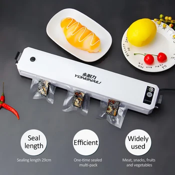

3 Color Electric Vacuum Heat Sealer Packaging Sealing Machine For Home Kitchen Tools 10PCS Food Saver Bags Vacuum Food Sealing