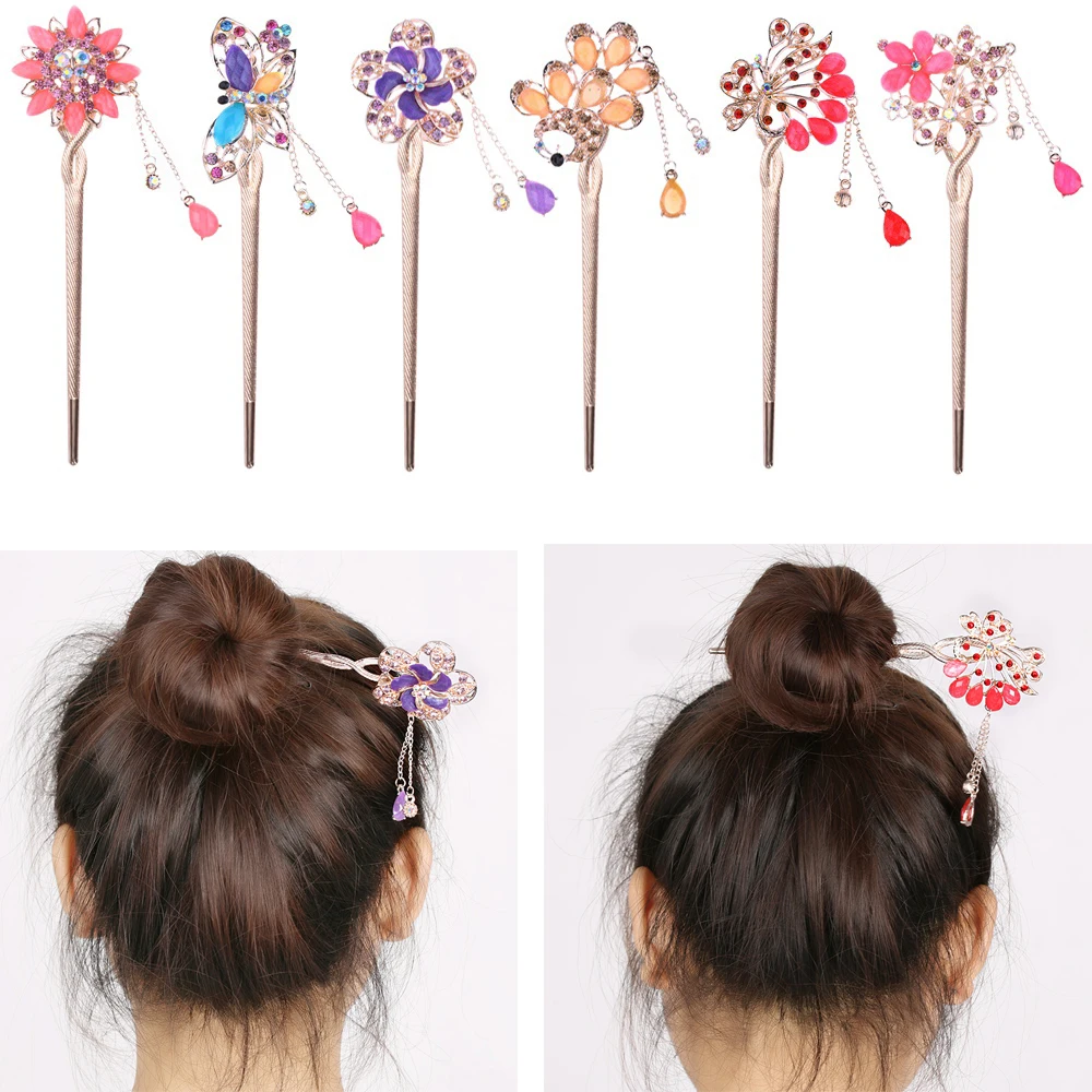 Различные Модные женские элегантные заколки для волос цветная шпилька со