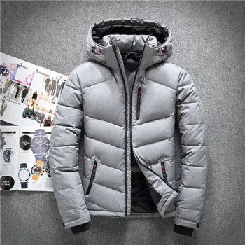 

Winter Hooded Duck Down Jackets Mens Warm Thick Quality Down Coats Male Winter Overcoat Down Parkas Man Puffer Jackets
