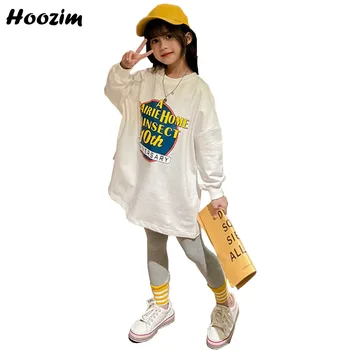 

Spring Sport Suit For Girls 4-12 Years Fashion Letter Lantren Sleeve T Shirt+ Fitness Legging Set Kids Gorgeous Child Tracksuit