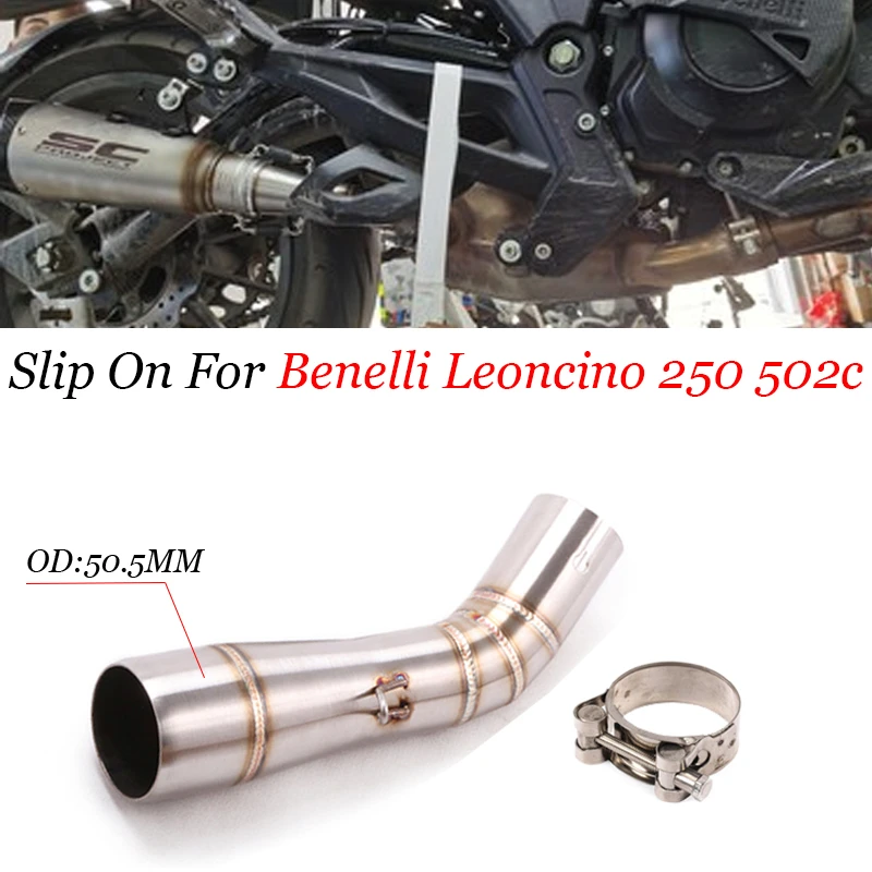 Mid Link Tube Slip On For Benelli Leoncino 250 For Benelli 502c TRK502C Motorcycle Escape Moto Exhaust Pipe Modified 51mm - Benelli - Racext 115