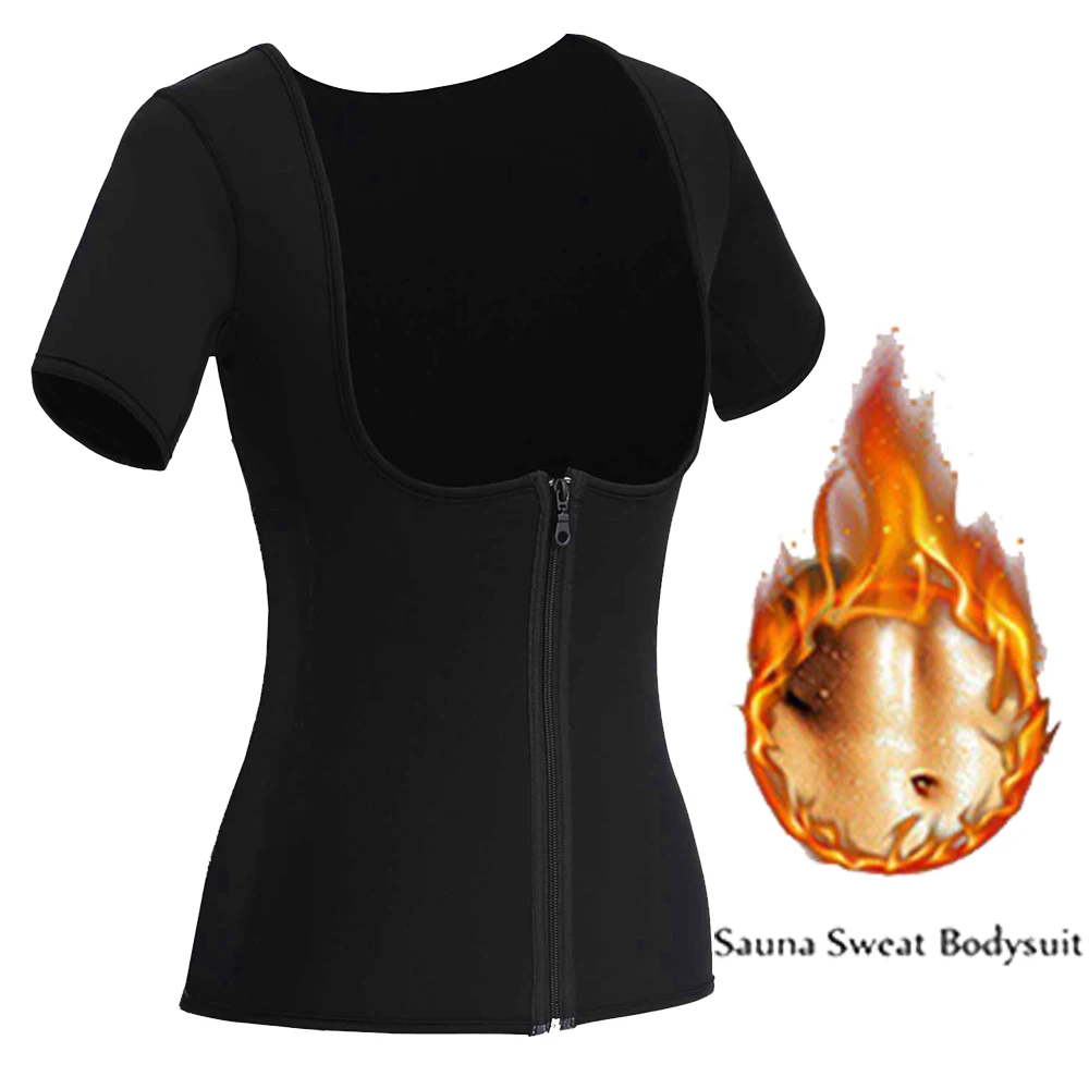 sauna sweat suit for women Neoprene Sauna Vest with Sleeves Gym Hot