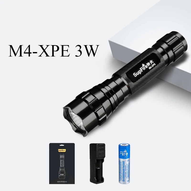 Led Flashlight Powerful Flash Light Mini Torch Lantern 18650 Lamp Hand Light M4 CREE 1100lm Linterna LED for Convoy Fenix Sofirn - Испускаемый цвет: M4-XPE with battery