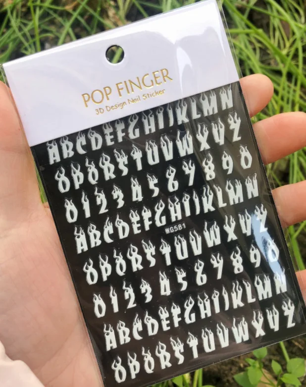 1PCS Multi-Color Laser Reflective Alphabet Nail Art Sticker Kit