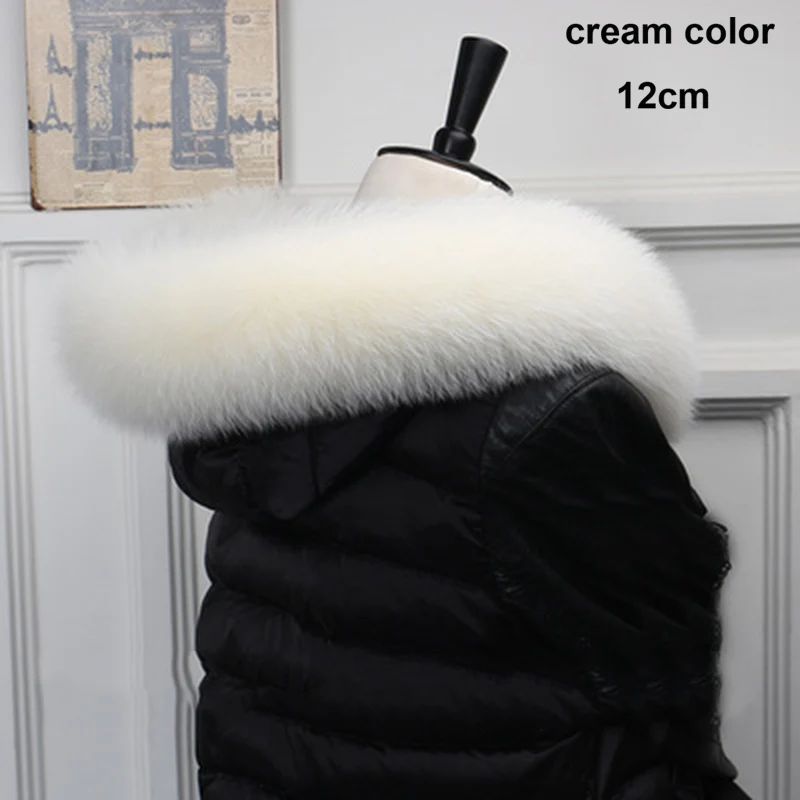 Воротник из лисьего меха для капюшона, натуральный Лисий мех, капюшон с отделкой, шарф, большой меховой воротник, натуральный мех лисы воротник, отделка на заказ, Ms. MinShu
