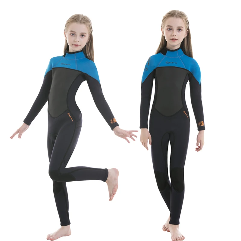 Girls Thick Swimsuit Boys Neoprene Surf Wetsuit 2.5mm Underwater Free Diving Suit Jellyfish Scuba Swimwear Children Bathing Set 3