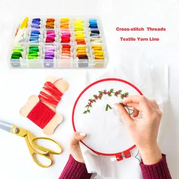 

139pcs/set 100 Color Embroidery Thread Tool Kit Sewing Knitting Threaders Embroidery Needle Scissors Portable Sewing Box