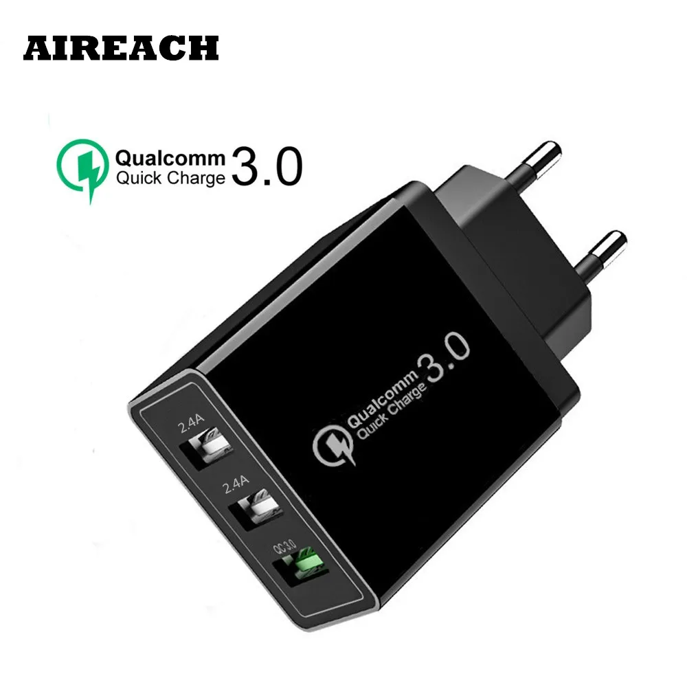 

AIREACH 18 W Quick charge 3.0 5V 3A for Iphone8 EU US Plug Mobile Phone Fast charger charging for Xiao Mi MI9 Huawei Samsug S9