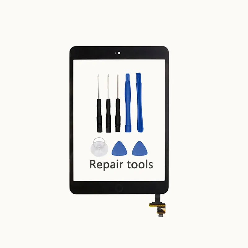 For iPad Mini1 mini2 A1432 A1454 A1455 A1489 A1490 Touch Screen Digitizer +IC Chip Connector Flex+Key Button+AAA quality