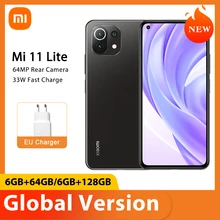 Global Version Xiaomi Mi 11 Lite NFC 64GB/128GB Mobile Phone Snapdragon 732G Octa Core 64MP Rear Camera 4520mAh Mi 11 Lite Phone