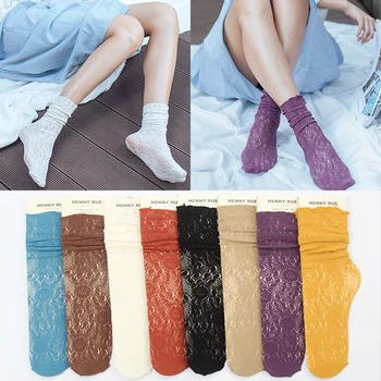 

Colorful Woman Socks 1 Pair New Fashion Socks Summer Solid Hollow Out Women Soft Cute Short Socks for Women Mesh Thin Socks