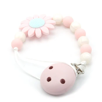 

Cute Baby Silicone Teething Dummy Pacifier Clip Bead Infant Soother Newborn Feeding Teether Holder Nipple Strap Chain