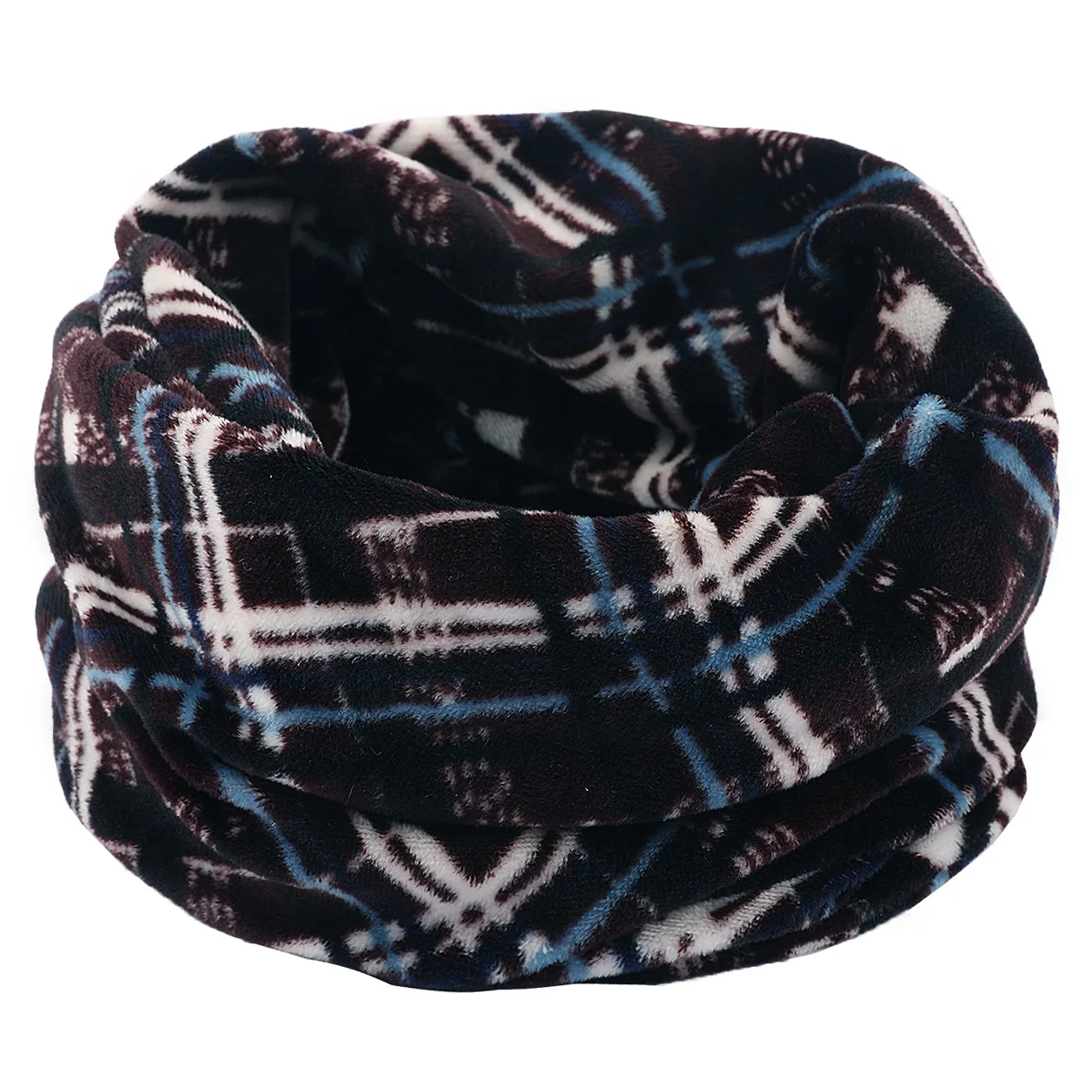 Man Woman Face Mask Balacava Warm Double-Layer Micro Fleece Neck Warmer Ourdoor Plaid Printed Windproof Gaiter | Аксессуары для