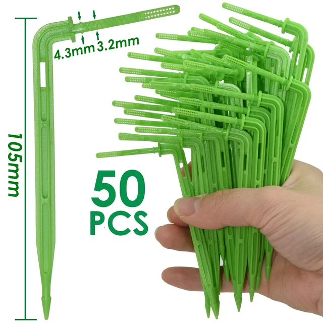 DemiawakingIT 50pcs Irrigatori a Goccia Dripper di Irrigazione Micro a Forma di Freccia di Piega Gocciolatori per Tubo di Irrigazione da Giardino