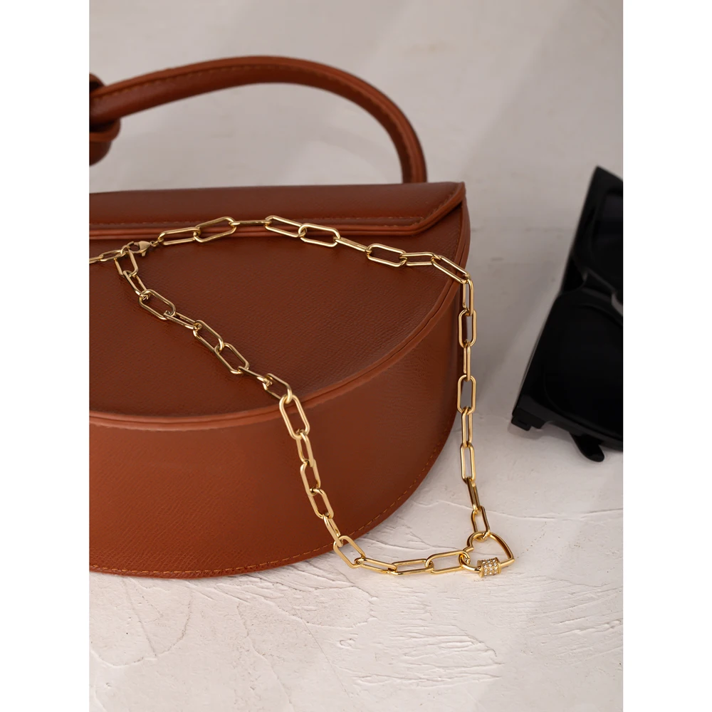 Romantic Heart Stainless Steel Chain Necklace for Women Delicate Cubic Zirconia - Image 6