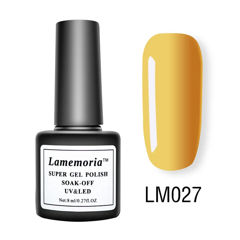 Lamemoria 8 мл Лак для ногтей Vernis полуперманентный Гибридный Гель-лак УФ Цветной Гель-лак для маникюра верхнее покрытие блеск для ногтей