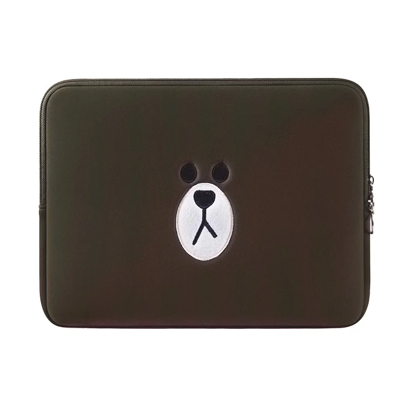 Brown Забавный бурый медведь сумка для ноутбука, герои мультфильмов для Macbook Air Pro 11 13 15 дюймов планшет сумки для ноутбука чехол для компьютера лайнер рукав Обложка сумка - Цвет: Brown
