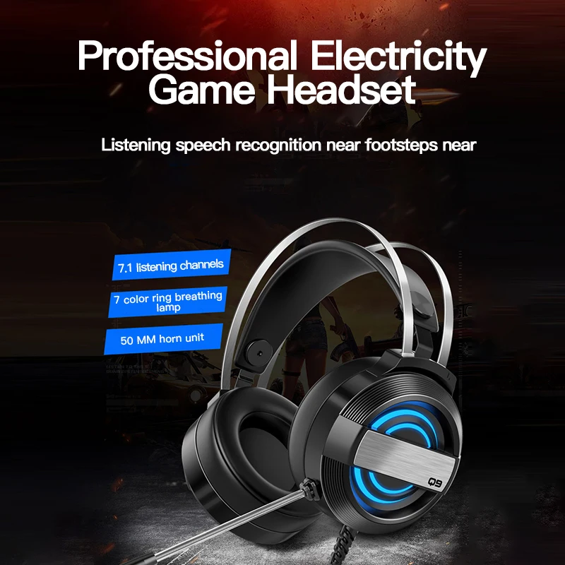 The New Professional Headset for Computer PS4 Gaming Headphones Adjustable Bass Stereo PC Wired Headset With Mic Gifts