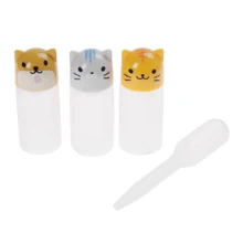 

3pcs/set Mini Seasoning Sauce Bottle Small Containers, Lovely Cat Dog Pattern Bottles Jar for Bento Lunch Box Kitchen