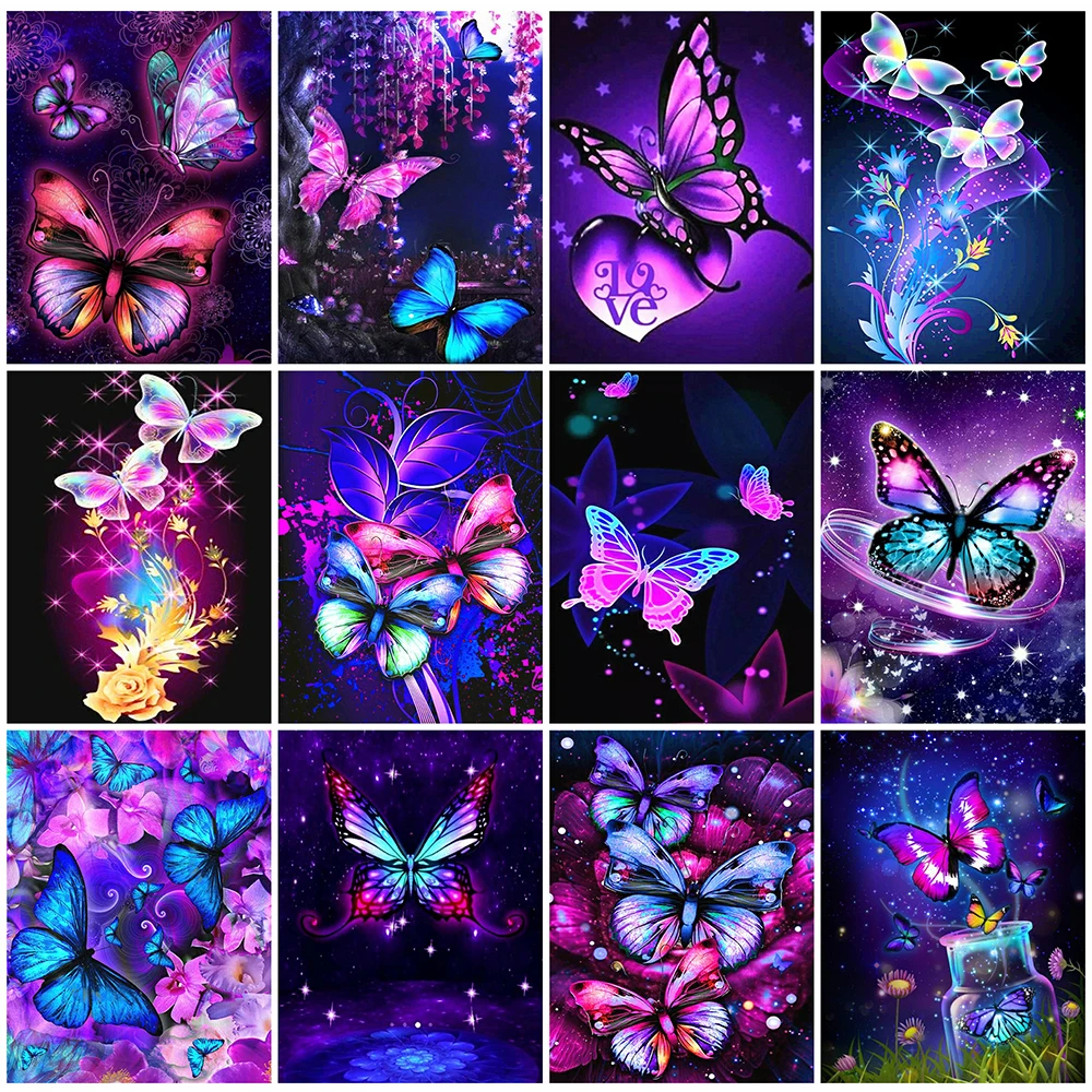 Diamond Mosaic Full Drill Square Butterfly 5D DIY Diamond Painting Animal Cross Stitch Rhinestones Home Decor