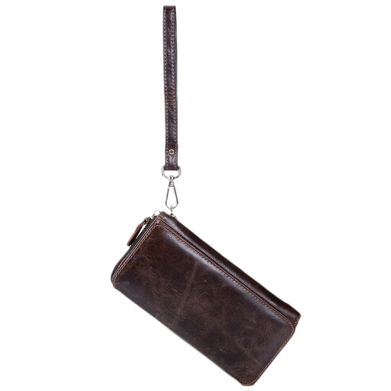 

JHD-MISFITS Long Wallet Clutch Bag Men's Business Multi-Function Leather Clutch Bag Mobile Phone Bag Purse