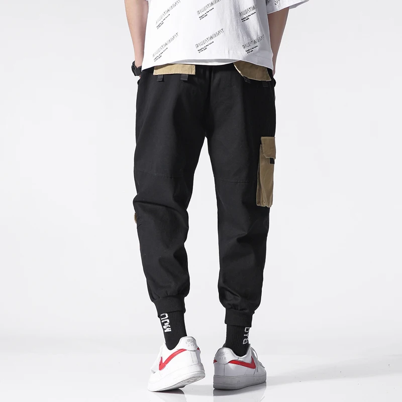 

Mens Joggers Pants Letter Print Casual Men Sweatpants Cargo Pockets Pencil Pants Fashion Summer Male Trousers
