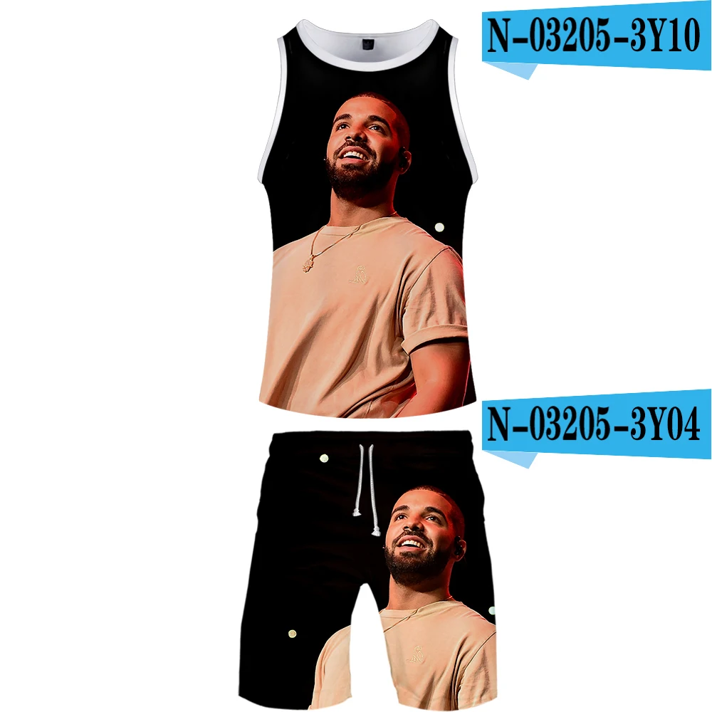 DRAKE комплект из двух предметов майка и шорты Harajuku для мужчин DRAKE майка уличная баскетбольная спортивная одежда без рукавов свободная - Цвет: C