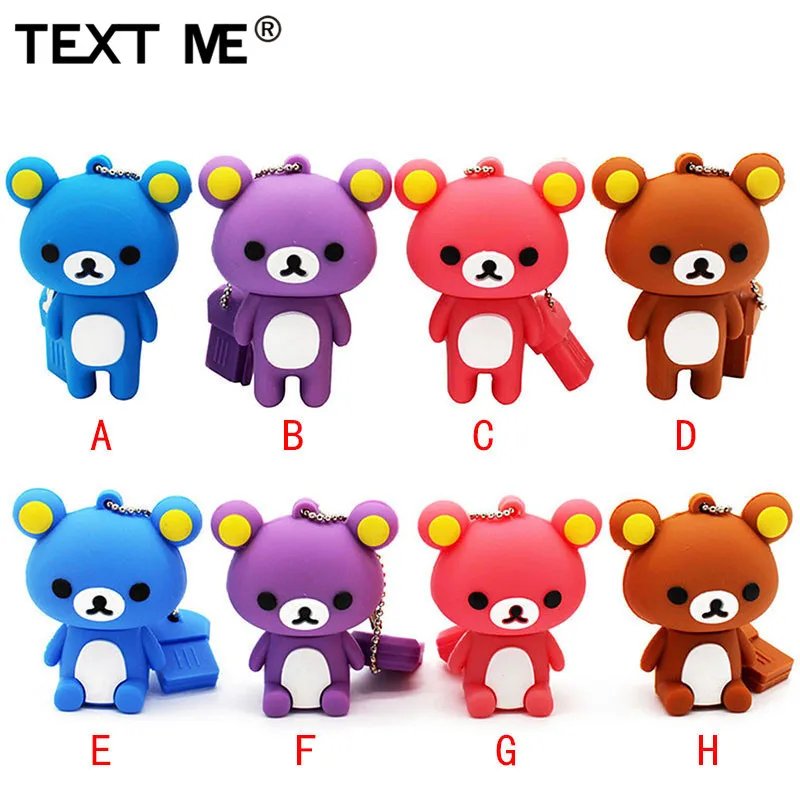 TEXT ME usb 2 0 USB stick8 цветной мини флеш-накопитель с медведем 4 ГБ 8 16 32 карта памяти |