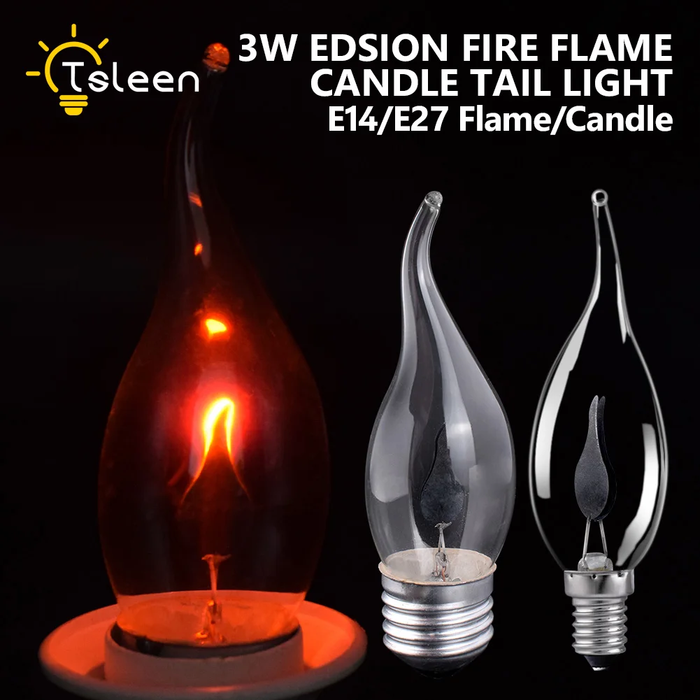 Светодиодная лампа Эдисона с эффектом пламени винтажный вольфрамовый