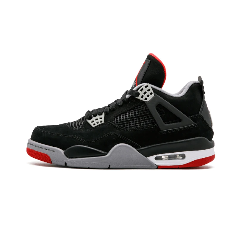 bred Jordan Ретро 4 мужские баскетбольные кроссовки татуировки одиночные день разводят белый Ce Мужские t Черный кот уличные спортивные кроссовки чистые деньги - Цвет: bred